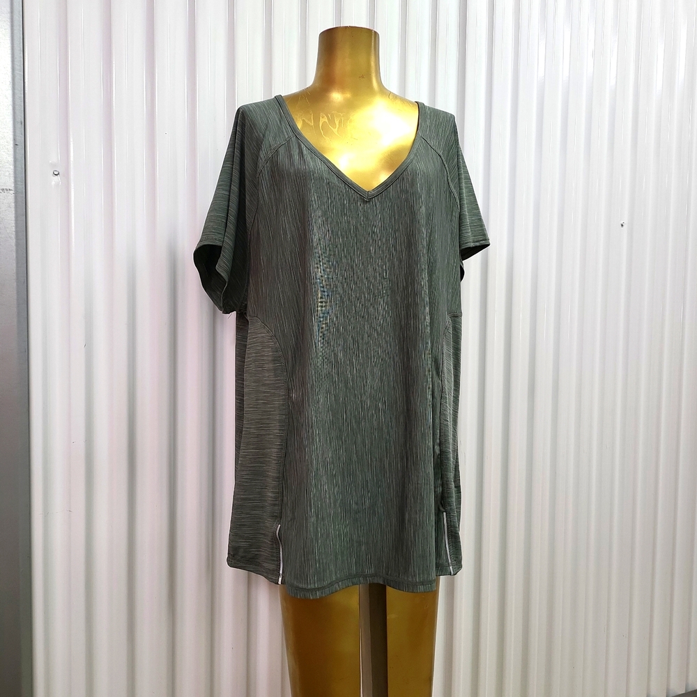 Size 3X Athletic Shirt with Reflection by Velocity in Mossy Color